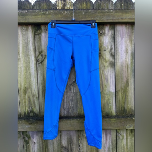 Zyia Light N Tight 7/8 Legging Bright Blue Pockets Size 4 - Picture 2 of 11
